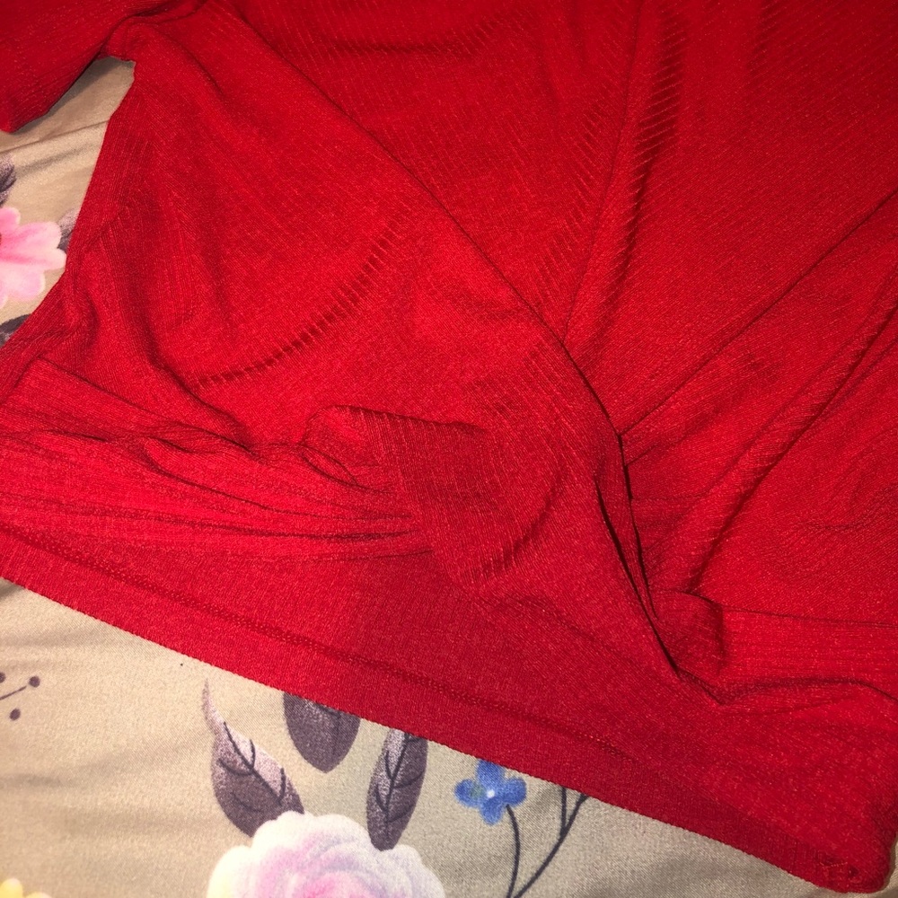 Red Wrap Top - Picture 3 of 3
